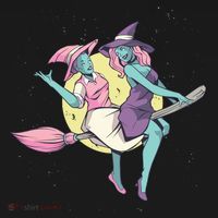 Retro Witches Flying Kids T-Shirt thumb 4