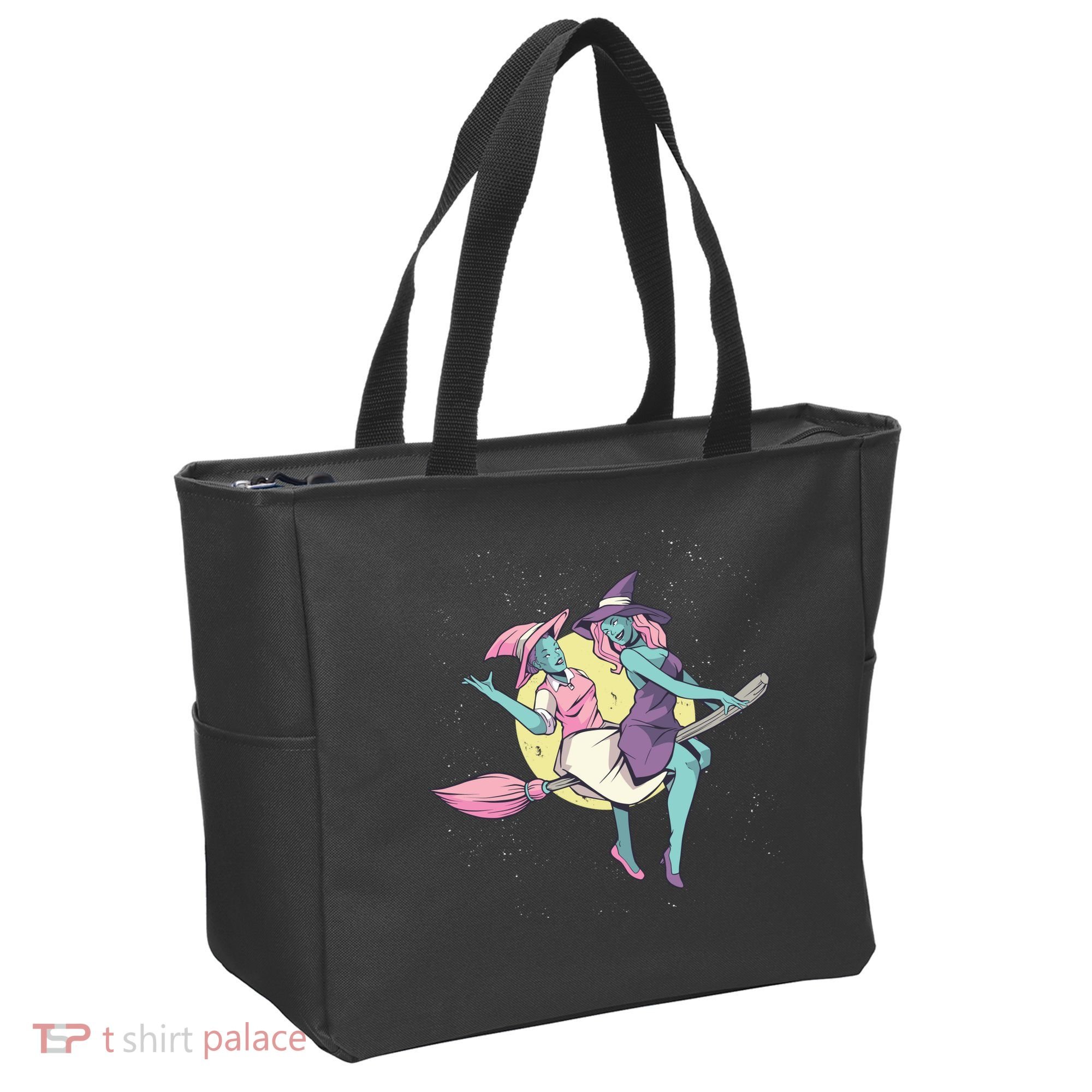 Retro Witches Flying Tote Bag