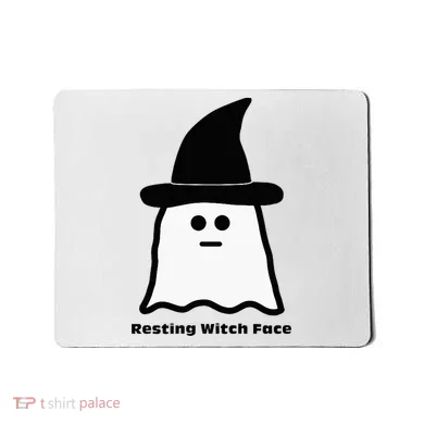 Resting Witch Face Funny Ghost Halloween Mousepad