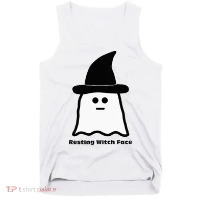 Resting Witch Face Funny Ghost Halloween Tank Top