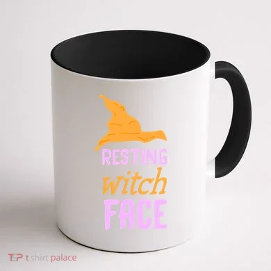 Resting Witch Face Gift Coffee Mug back