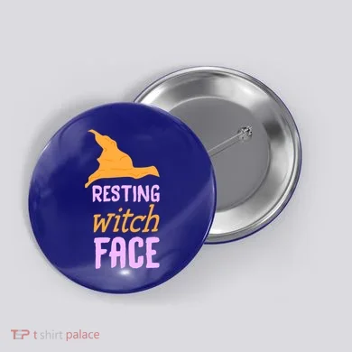 Resting Witch Face Gift Button