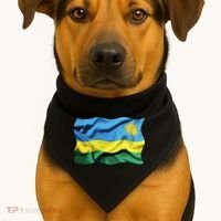 Rwanda Wavey Flag USA-Made Doggie Bandana thumb 1