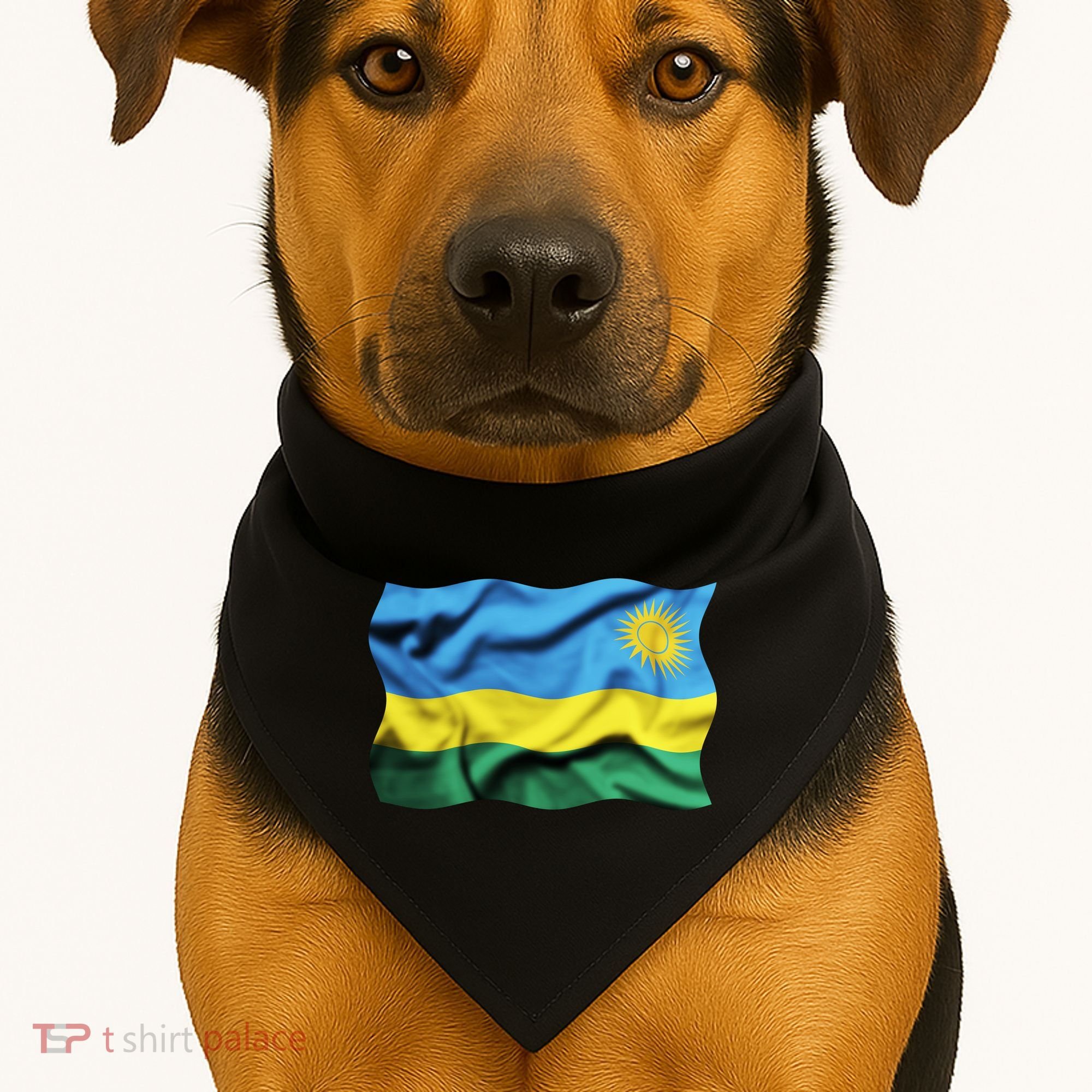 Rwanda Wavey Flag USA-Made Doggie Bandana
