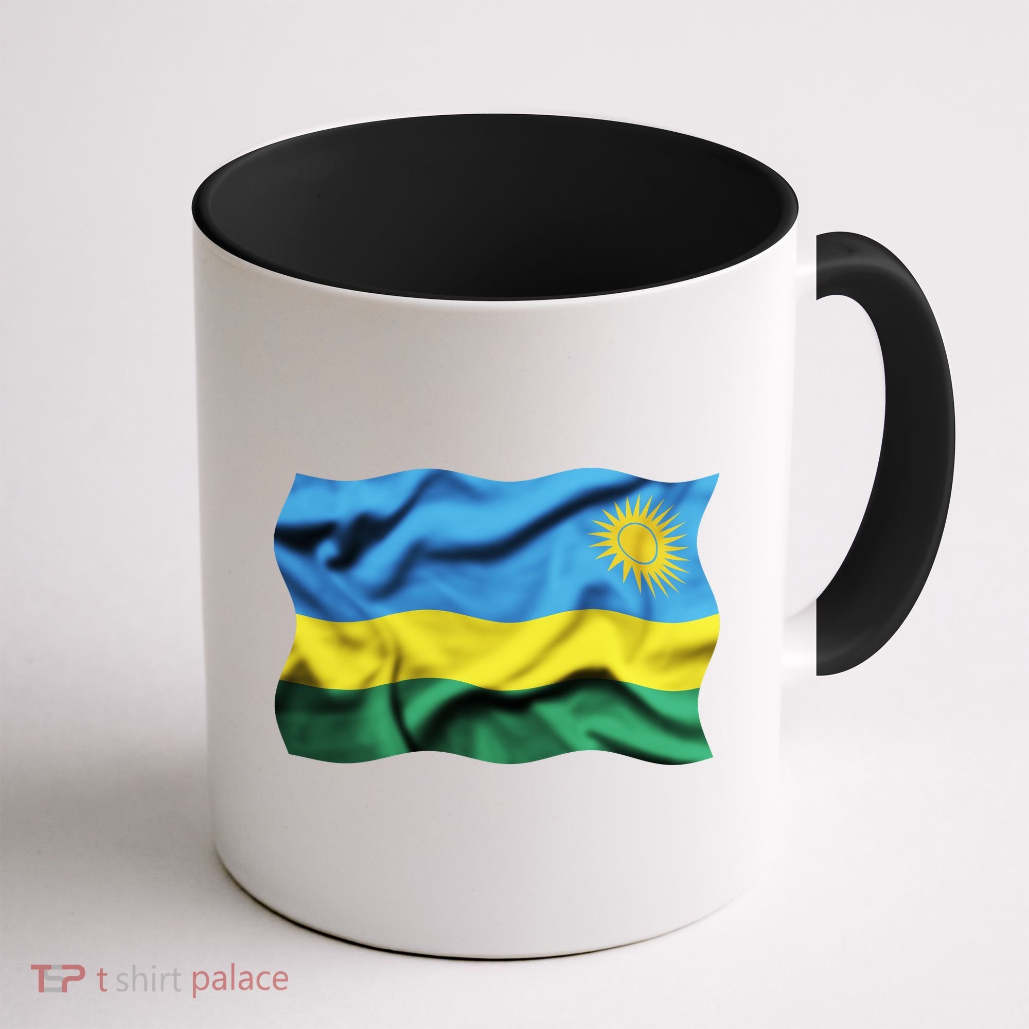 Rwanda Wavey Flag Coffee Mug