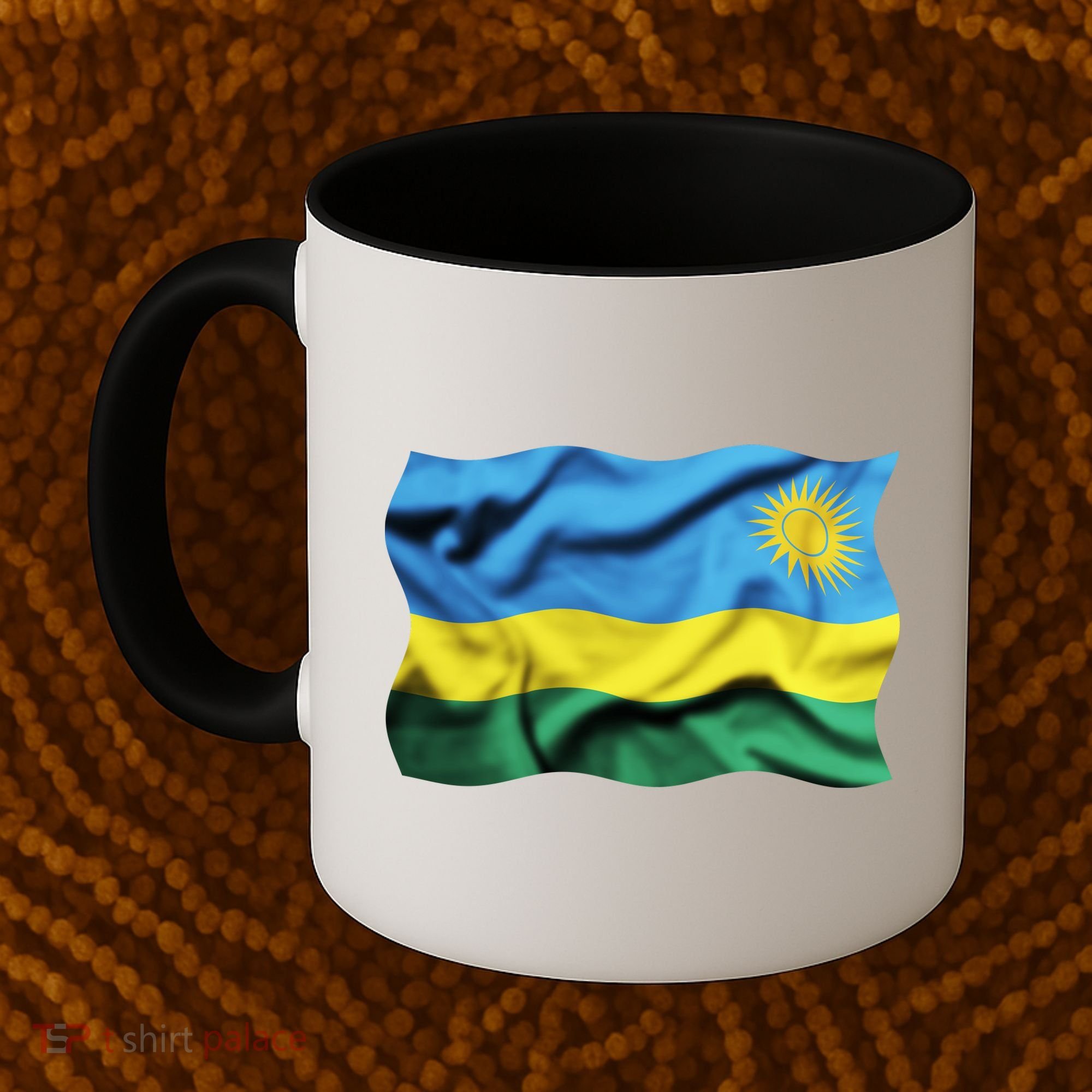 Rwanda Wavey Flag Coffee Mug