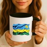 Rwanda Wavey Flag Coffee Mug thumb 3