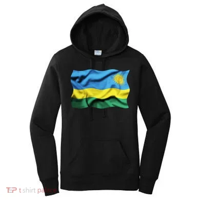 Rwanda Wavey Flag Women's Hoodie
