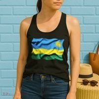 Rwanda Wavey Flag Women's Tank Top thumb 2