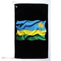 Rwanda Wavey Flag Golf Towel thumb 0