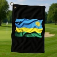 Rwanda Wavey Flag Golf Towel thumb 1