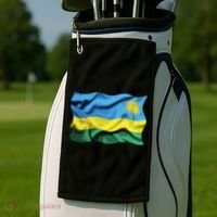 Rwanda Wavey Flag Golf Towel thumb 2