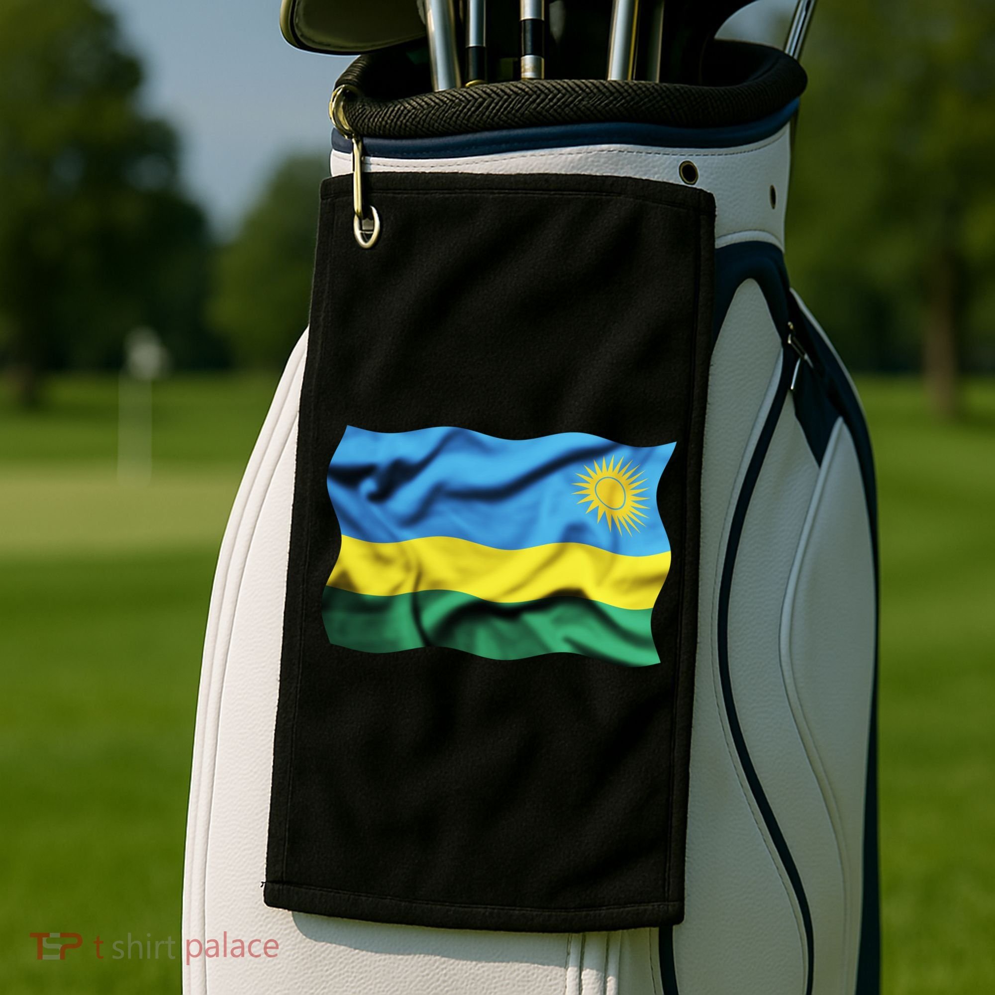 Rwanda Wavey Flag Golf Towel