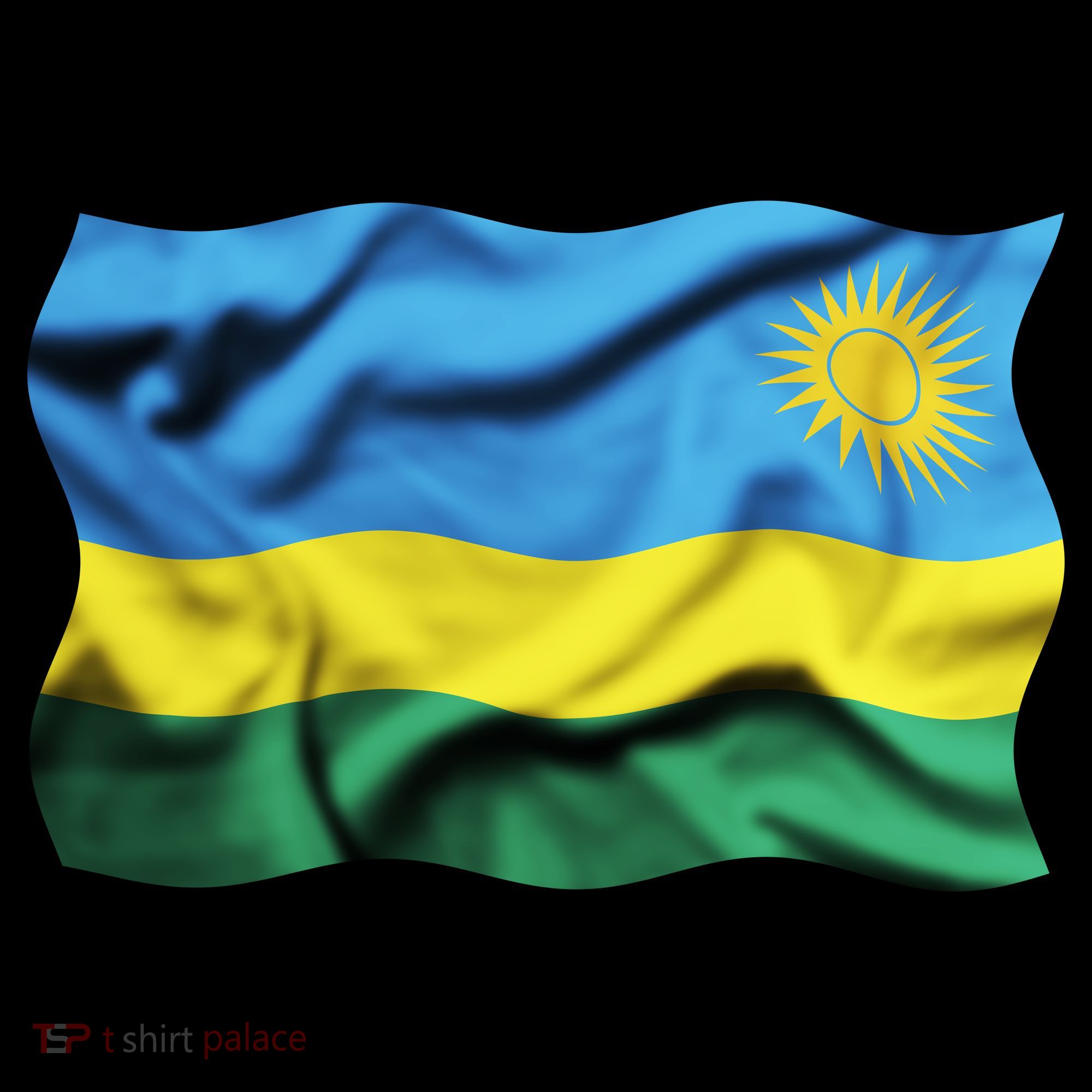 Rwanda Wavey Flag Tote Bag