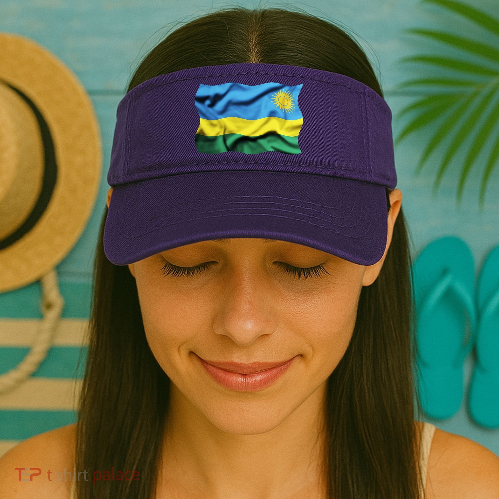 Rwanda Wavey Flag Visor