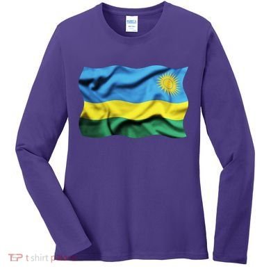 Rwanda Wavey Flag Women's Long Sleeve Shirt