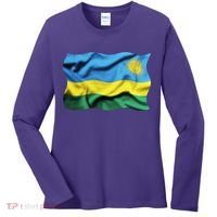 Rwanda Wavey Flag Women's Long Sleeve Shirt thumb 0
