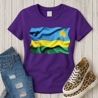Rwanda Wavey Flag Women's T-Shirt thumb 3