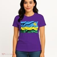 Rwanda Wavey Flag Women's T-Shirt thumb 4