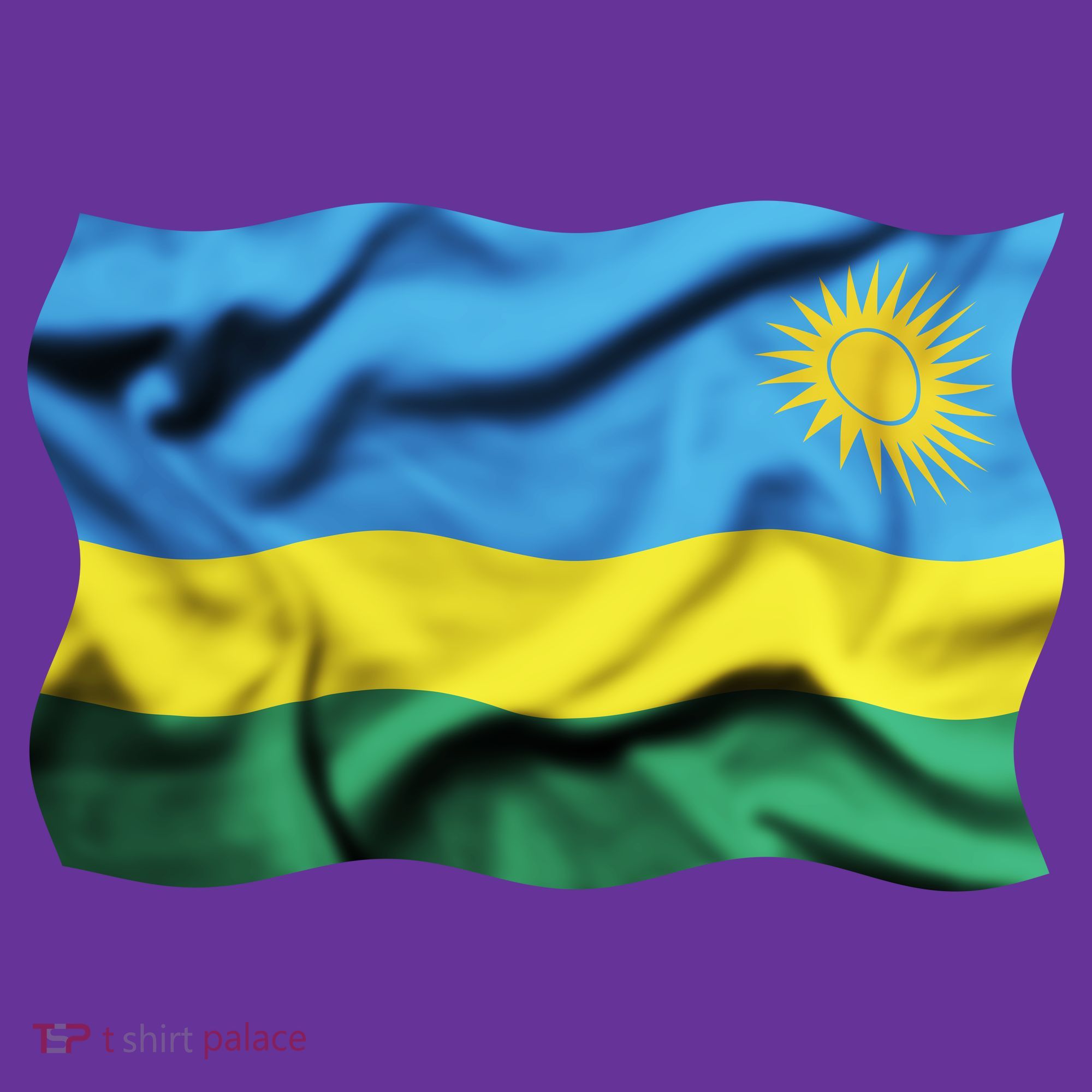 Rwanda Wavey Flag Women's T-Shirt