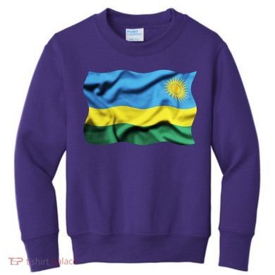 Rwanda Wavey Flag Kids Sweatshirt