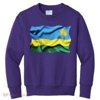 Rwanda Wavey Flag Kids Sweatshirt thumb 0