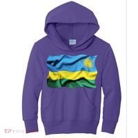 Rwanda Wavey Flag Kids Hoodie thumb 0
