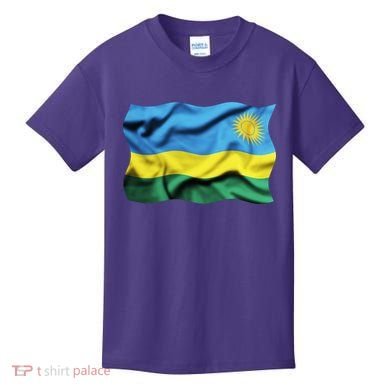 Rwanda Wavey Flag Kids T-Shirt