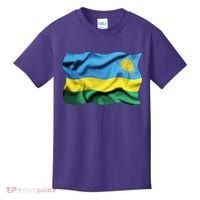 Rwanda Wavey Flag Kids T-Shirt thumb 0