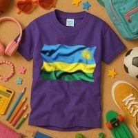 Rwanda Wavey Flag Kids T-Shirt thumb 3