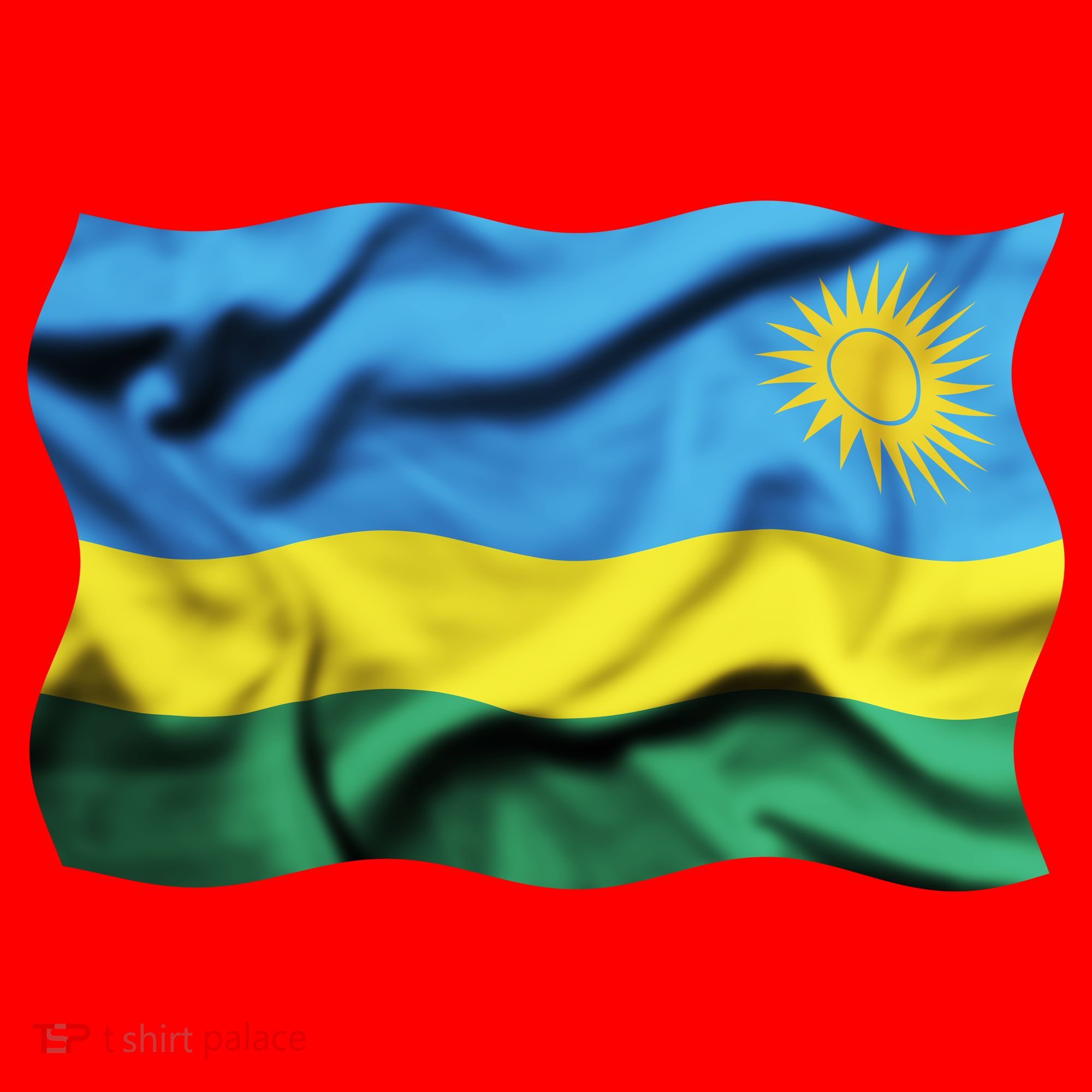Rwanda Wavey Flag Santa Hat