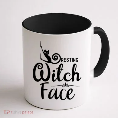 Resting Witch Face Coffee Mug back