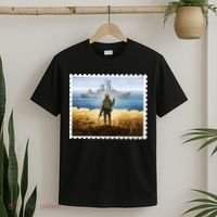 Russian Warship Go F Yourself Ukraine Postage Stamp Ukrainian Pride T-Shirt thumb 2