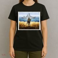 Russian Warship Go F Yourself Ukraine Postage Stamp Ukrainian Pride T-Shirt thumb 4