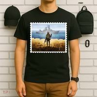 Russian Warship Go F Yourself Ukraine Postage Stamp Ukrainian Pride T-Shirt thumb 6
