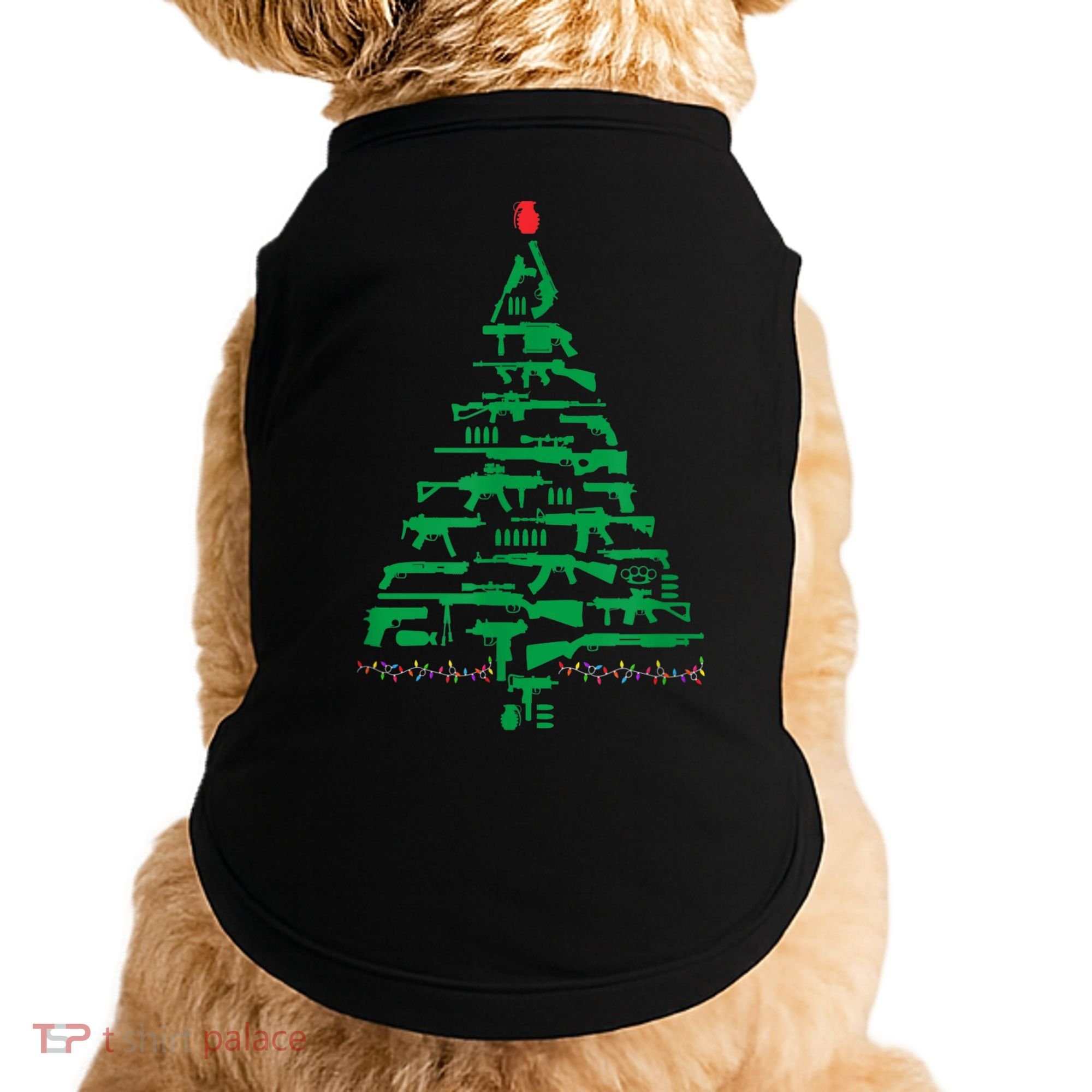 Rifle Weapon Gun Christmas Tree For Weapon Fools & Patriots Doggie Tank