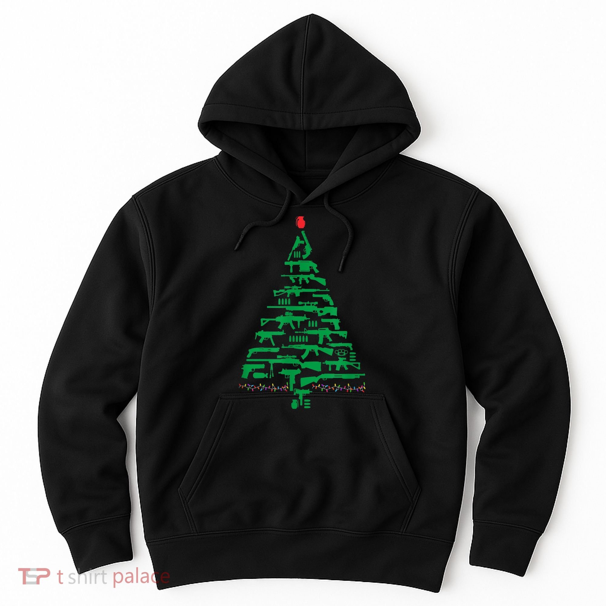 Rifle Weapon Gun Christmas Tree For Weapon Fools & Patriots Hoodie