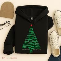 Rifle Weapon Gun Christmas Tree For Weapon Fools & Patriots Hoodie thumb 4