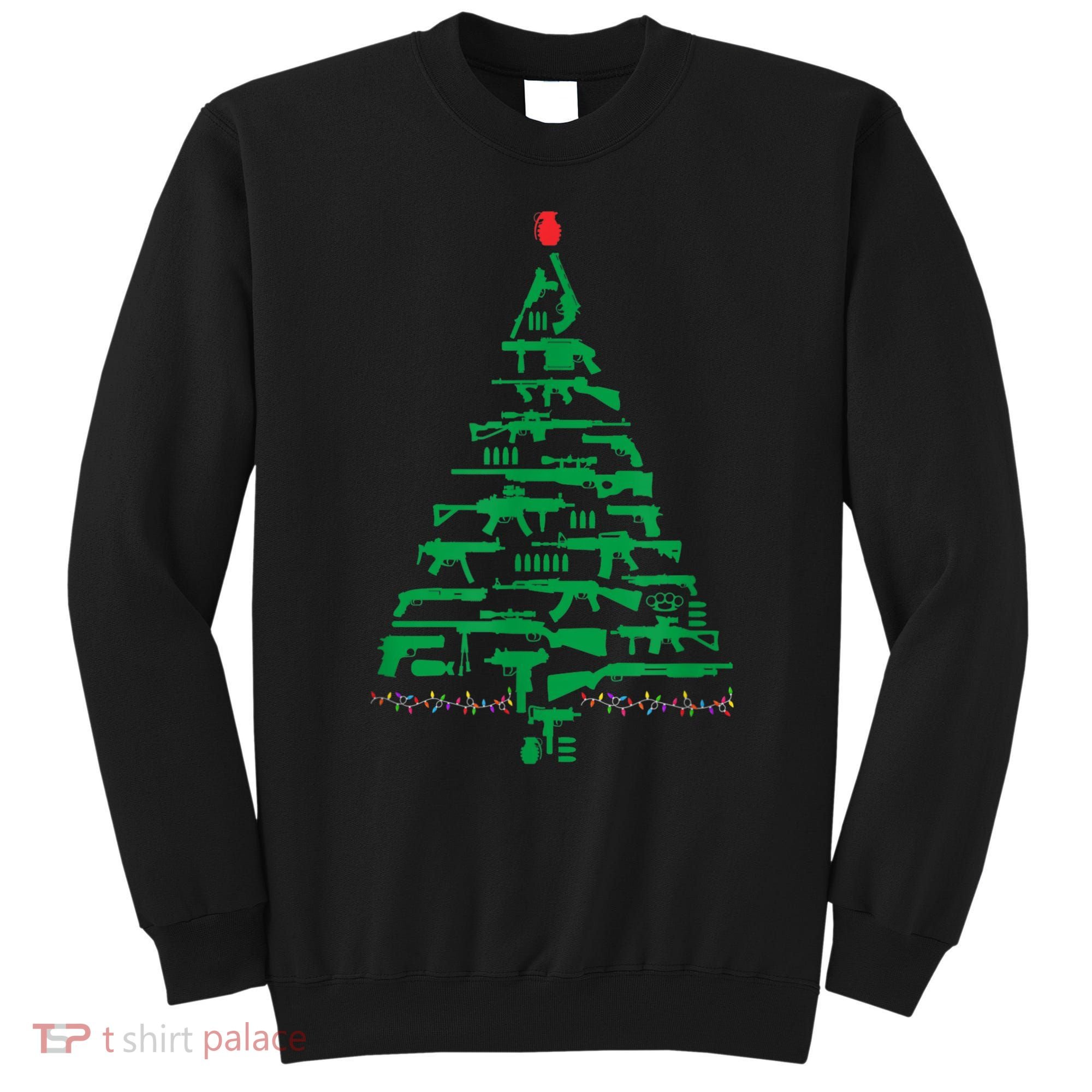 Rifle Weapon Gun Christmas Tree For Weapon Fools & Patriots Sweatshirt