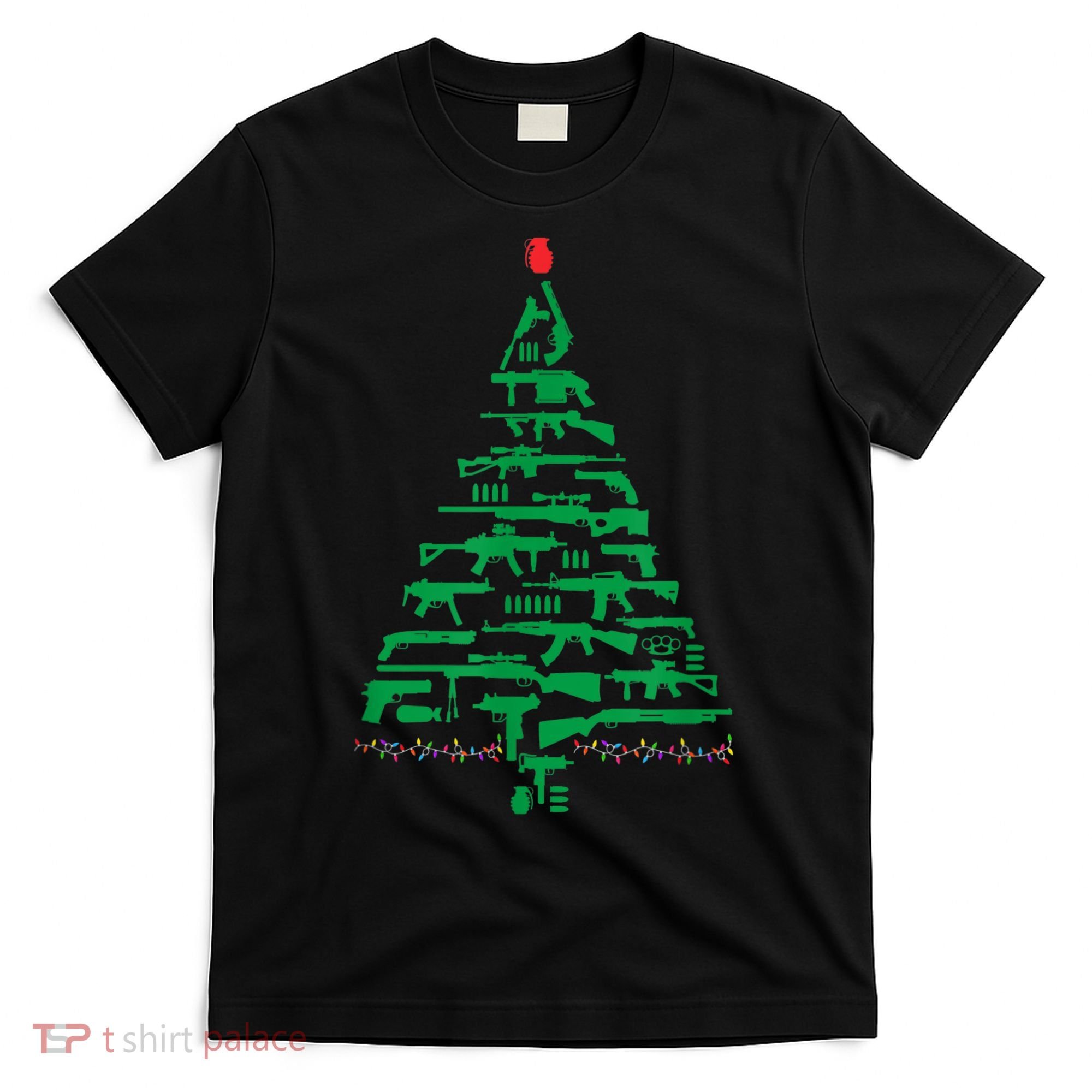Rifle Weapon Gun Christmas Tree For Weapon Fools & Patriots T-Shirt