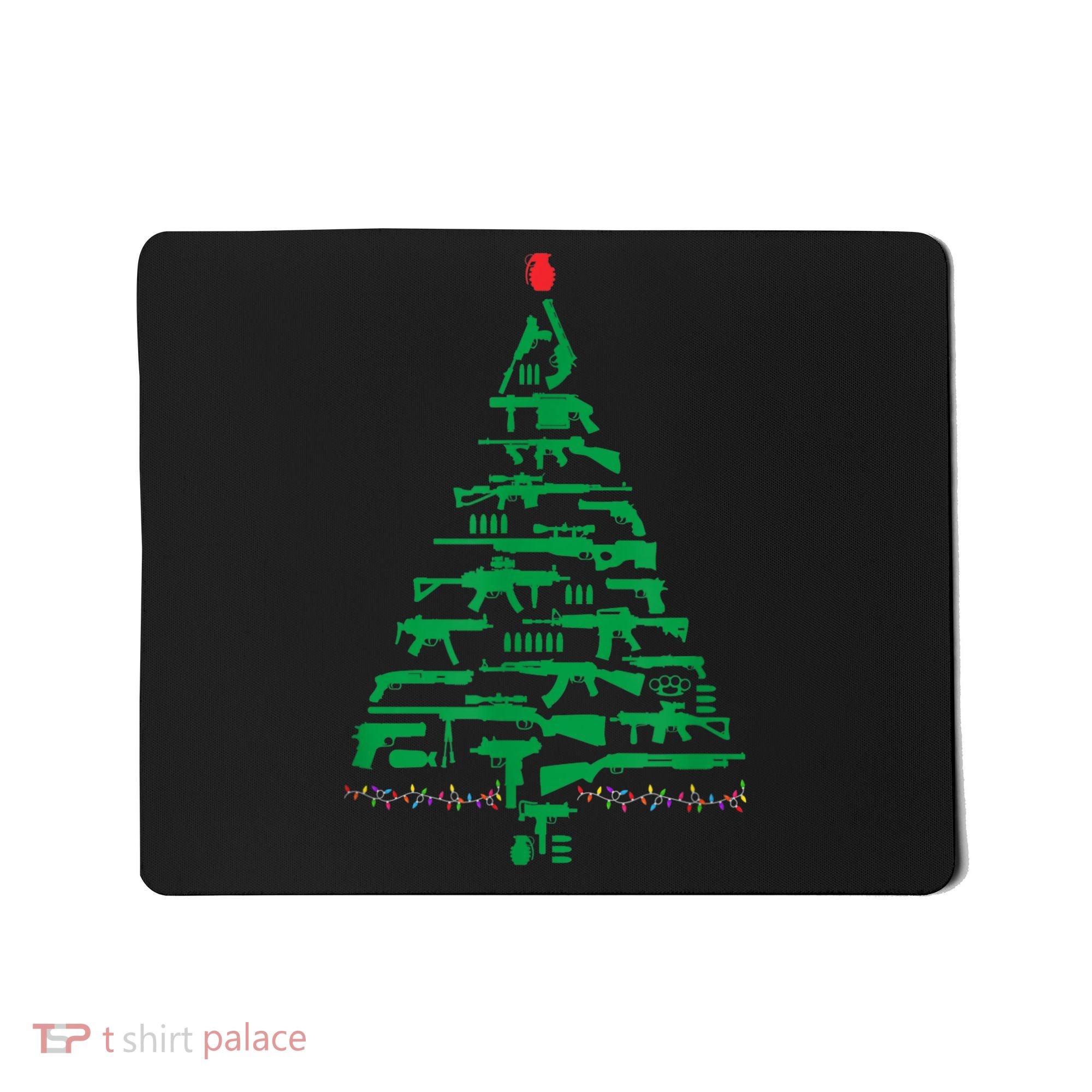 Rifle Weapon Gun Christmas Tree For Weapon Fools & Patriots Mousepad
