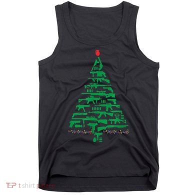 Rifle Weapon Gun Christmas Tree For Weapon Fools & Patriots Tank Top