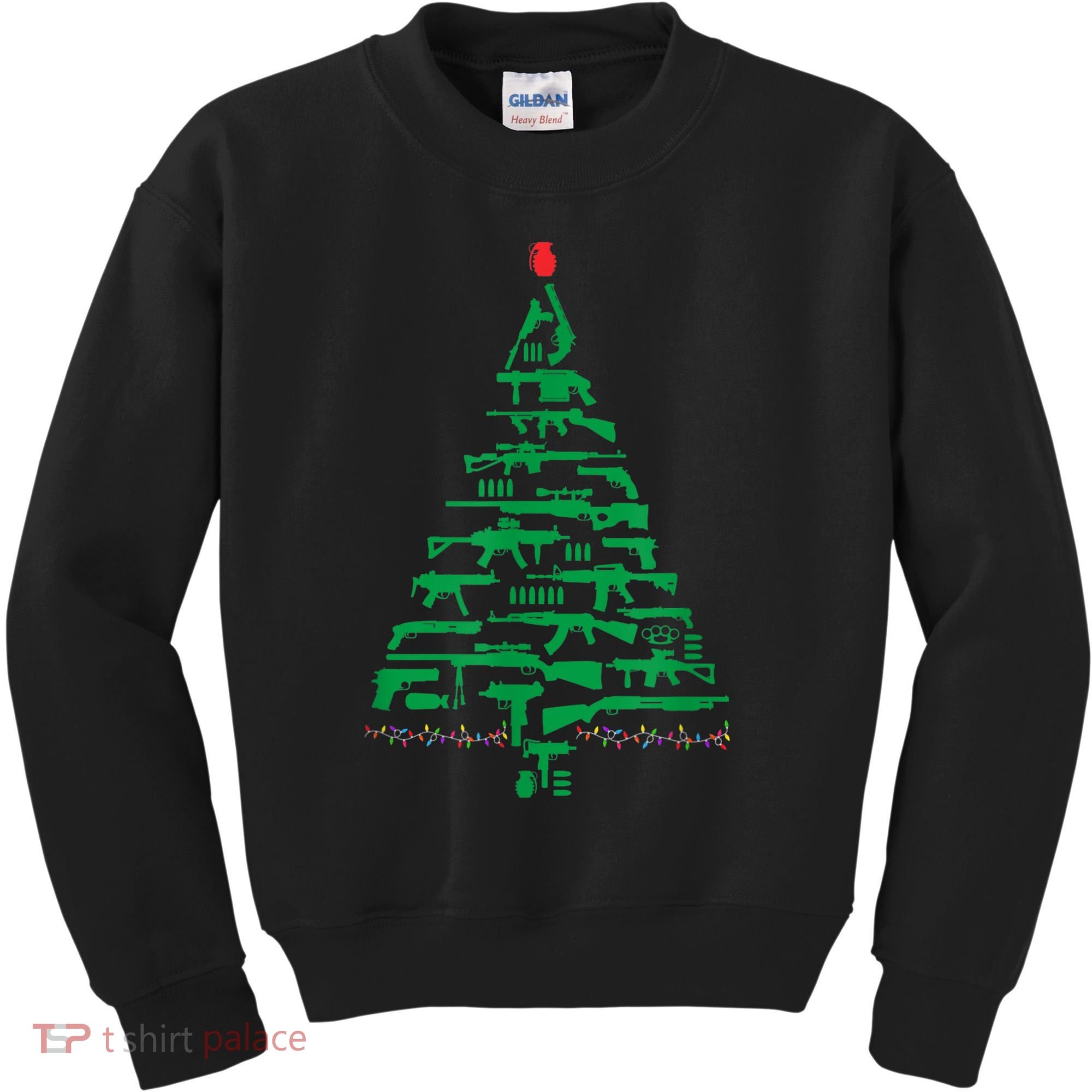 Rifle Weapon Gun Christmas Tree For Weapon Fools & Patriots Kids Sweatshirt