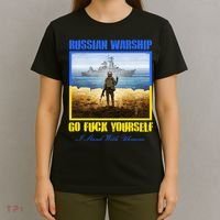 Russian Warship Go F Yourself I Stand With Ukraine Postage Stamp T-Shirt thumb 4