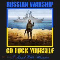 Russian Warship Go F Yourself I Stand With Ukraine Postage Stamp T-Shirt thumb 7