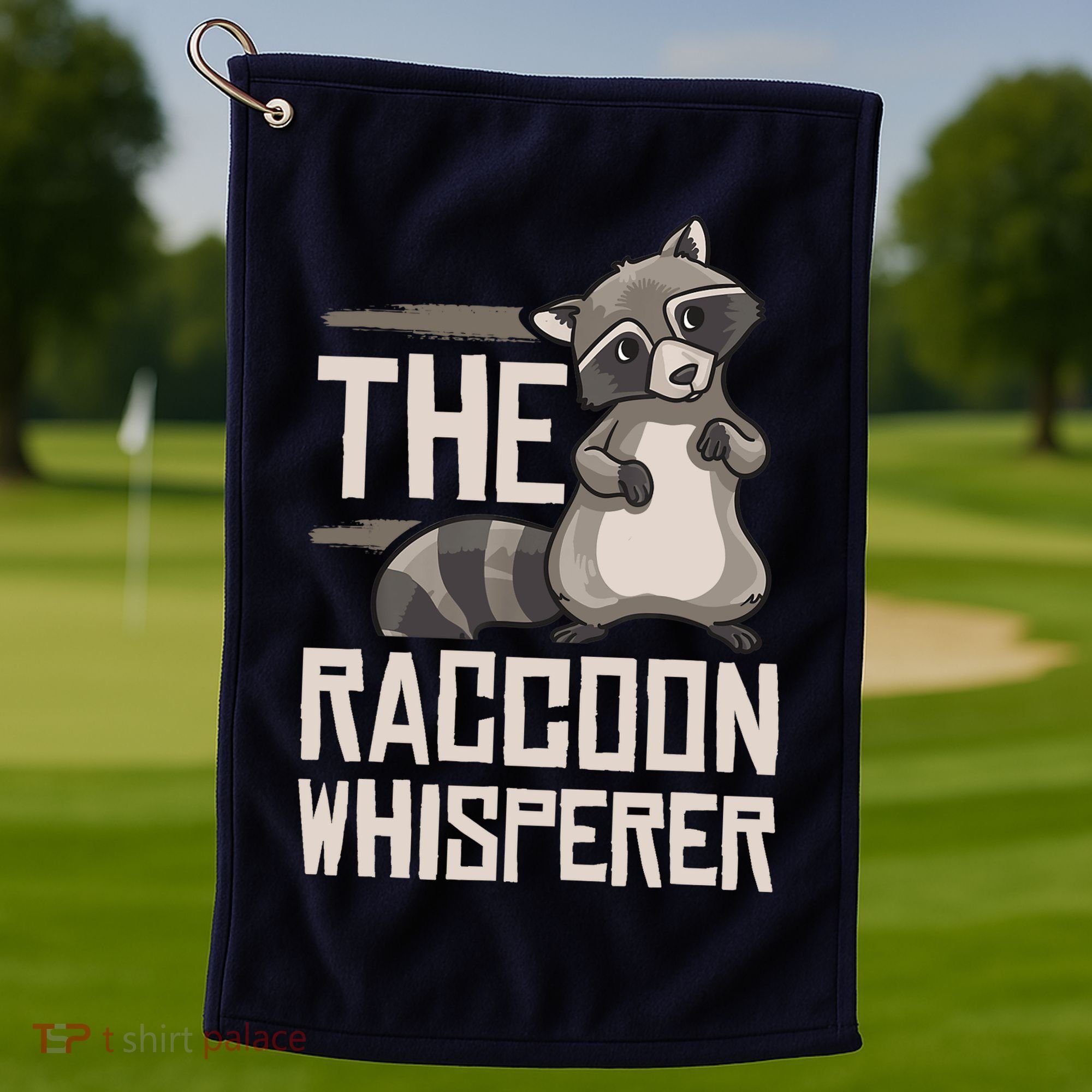 Raccoon Whisperer Gift Funny Racoon Golf Towel