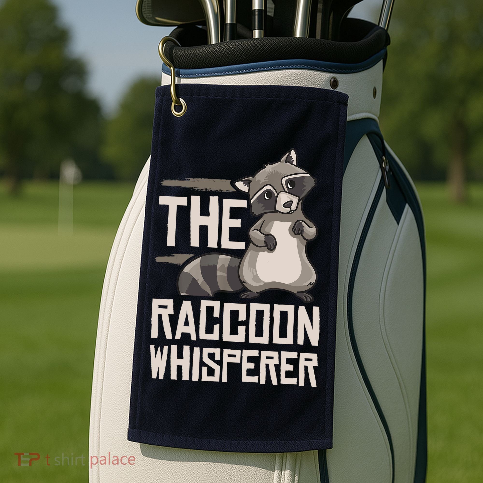 Raccoon Whisperer Gift Funny Racoon Golf Towel