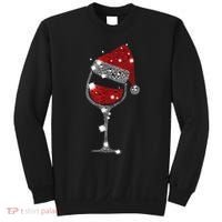 Red Wine Glass Christmas Tee Funny Santa Hat Xmas Gift TShirt Sweatshirt thumb 0