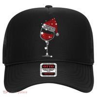 Red Wine Glass Christmas Tee Funny Santa Hat Xmas Gift TShirt Hat thumb 0
