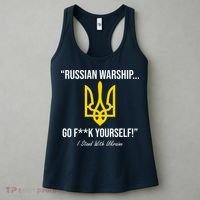 Russian Warship Go F**K Yourself I Stand With Ukraine Women's Tank Top thumb 3